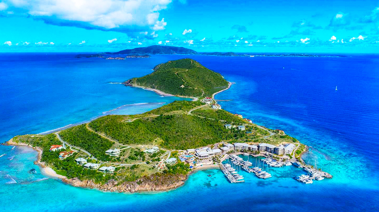 Exclusive Resort and Marina Scrub Island as seen on our BVI Aerial Tours